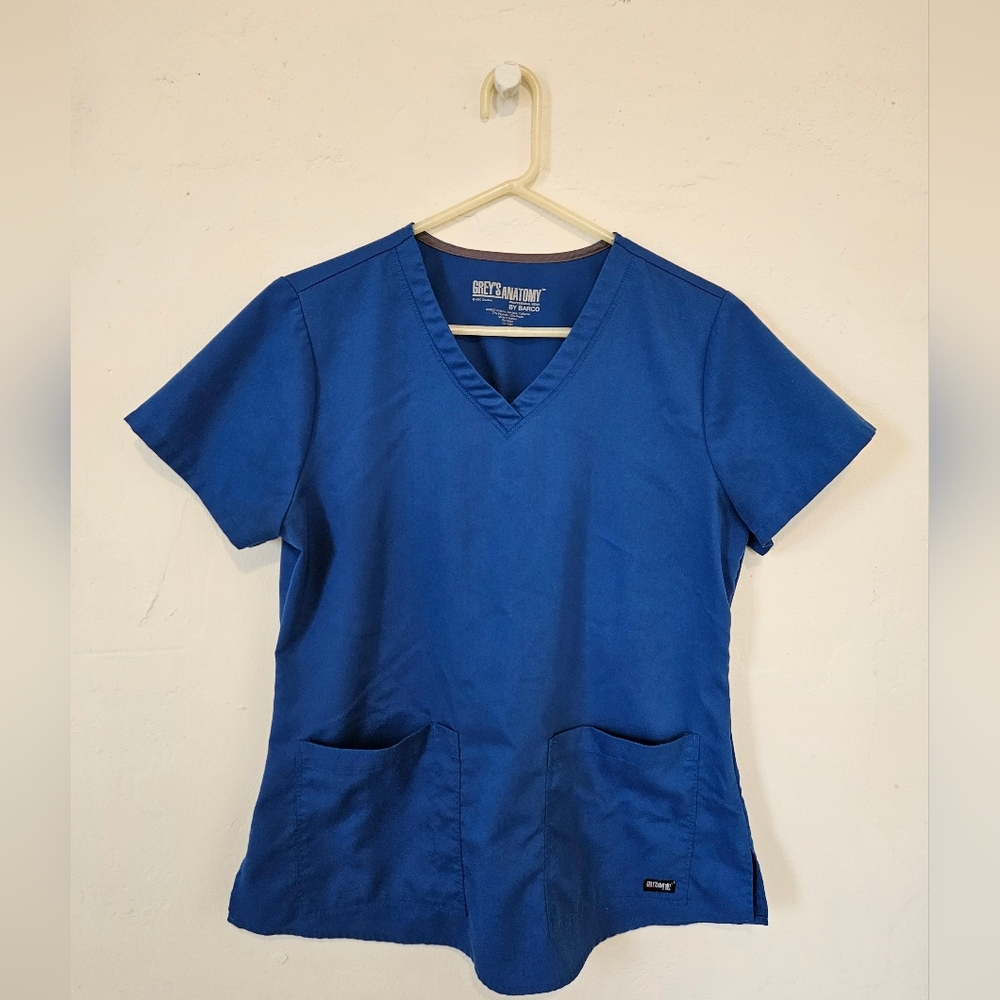 Grey's Anatomy V-Neck Scrub Top in Royal Blue